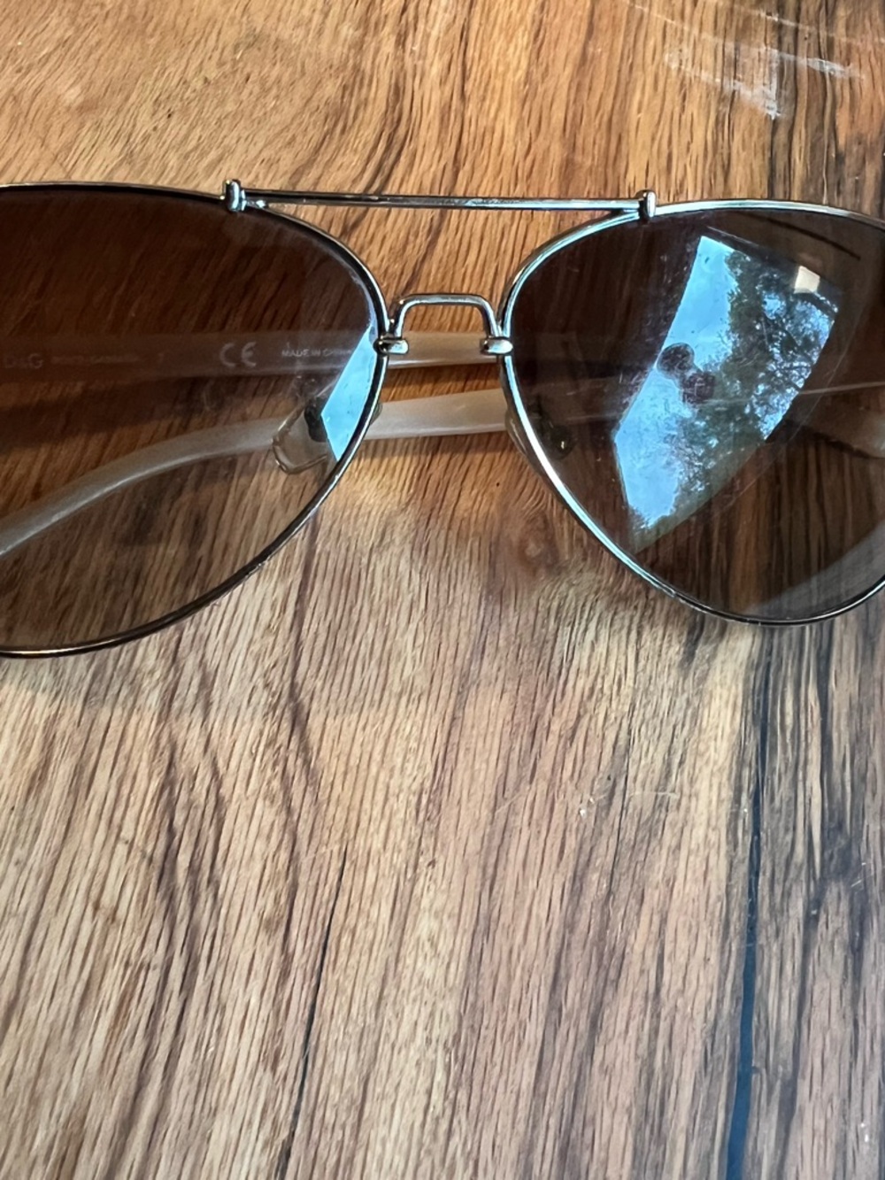 Dolce & Gabbana D&G Aviator Sunglasses with Gradient Brown Lenses - Picture 7 of 8